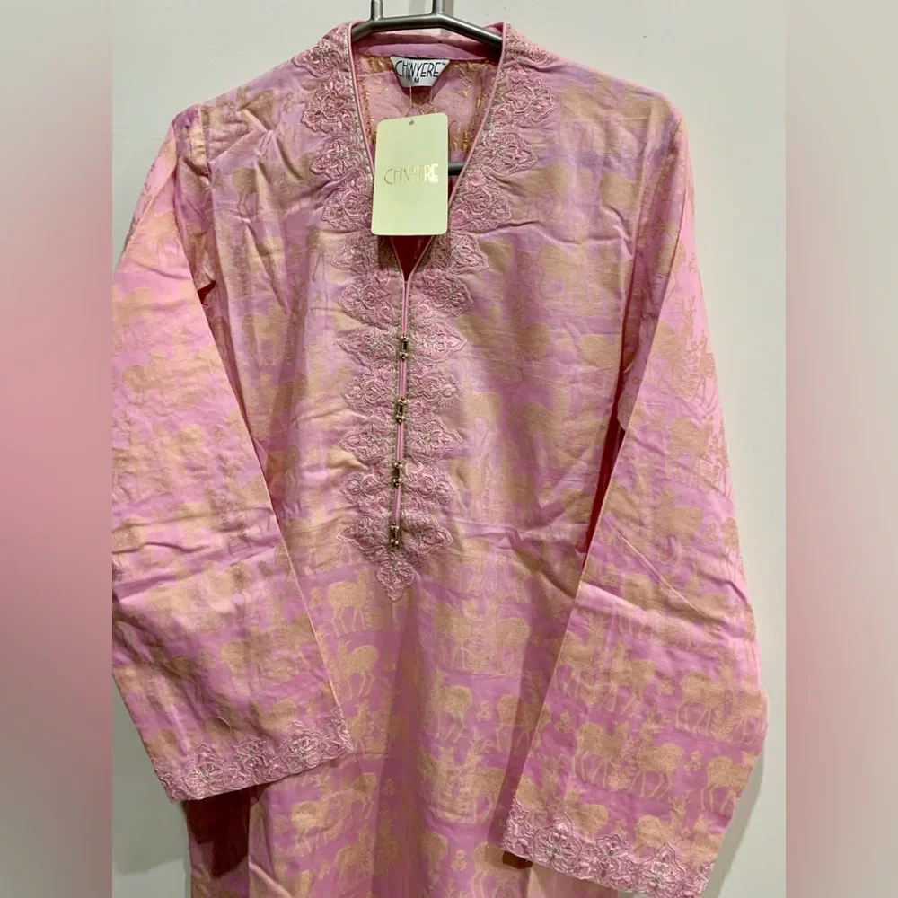 Elegant Pink Women's Dress - Picture 8 of 12